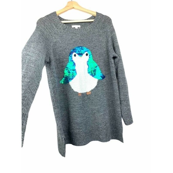 LC Lauren Conrad Womens Sweater Sequin Penguin M - Picture 3 of 10